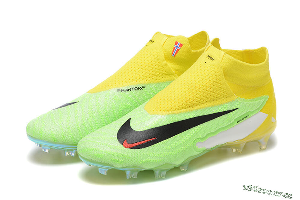 Men's Nike Phantom GX Elite DF FG Firm Ground High-Tops Football Boots - Green/Yellow/Black 8