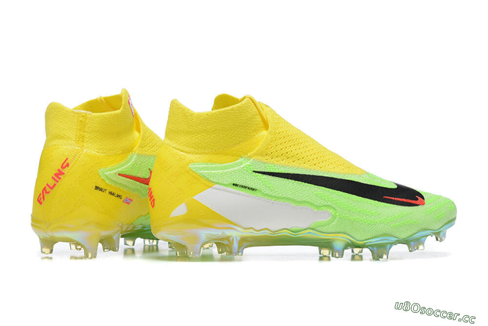 Men's Nike Phantom GX Elite DF FG Firm Ground High-Tops Football Boots - Green/Yellow/Black 9