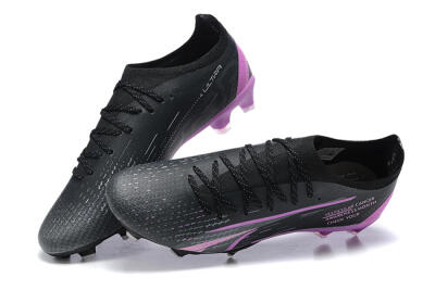 Men's Puma Ultra Ultimate FG Firm Ground Low-Tops Football Boots - Black/Purple