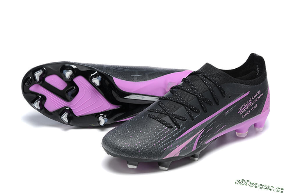 Men's Puma Ultra Ultimate FG Firm Ground Low-Tops Football Boots - Black/Purple 3