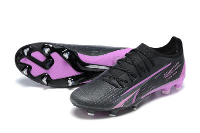 Men's Puma Ultra Ultimate FG Firm Ground Low-Tops Football Boots - Black/Purple