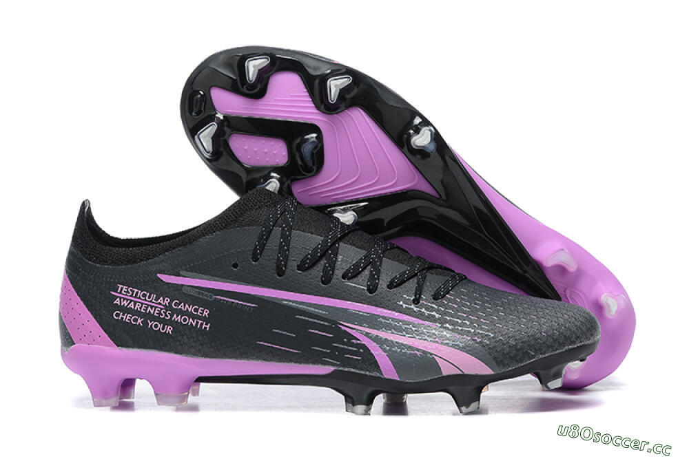 Men's Puma Ultra Ultimate FG Firm Ground Low-Tops Football Boots - Black/Purple 2