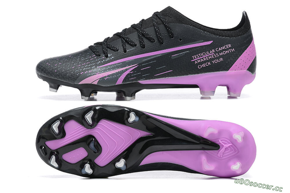 Men's Puma Ultra Ultimate FG Firm Ground Low-Tops Football Boots - Black/Purple 1