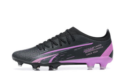 Men's Puma Ultra Ultimate FG Firm Ground Low-Tops Football Boots - Black/Purple