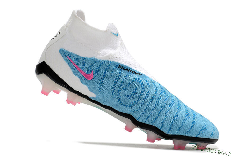 Men's Nike Phantom GX Elite DF FG Firm Ground High-Tops Football Boots - Blue/Pink/White 4
