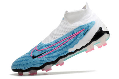 Men's Nike Phantom GX Elite DF FG Firm Ground High-Tops Football Boots - Blue/Pink/White
