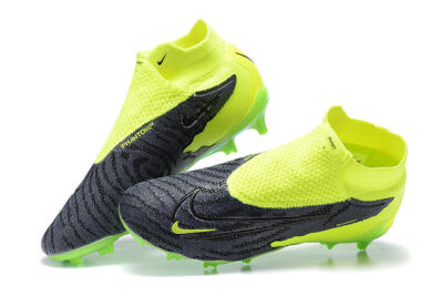 Men's Nike Phantom GX Elite DF FG Firm Ground High-Tops Football Boots - Black/Green