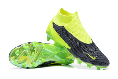 Men's Nike Phantom GX Elite DF FG Firm Ground High-Tops Football Boots - Black/Green