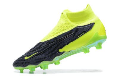 Men's Nike Phantom GX Elite DF FG Firm Ground High-Tops Football Boots - Black/Green