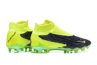 Men's Nike Phantom GX Elite DF FG Firm Ground High-Tops Football Boots - Black/Green