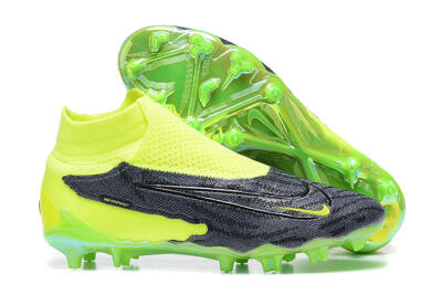 Men's Nike Phantom GX Elite DF FG Firm Ground High-Tops Football Boots - Black/Green