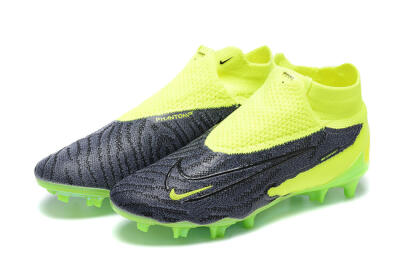 Men's Nike Phantom GX Elite DF FG Firm Ground High-Tops Football Boots - Black/Green