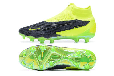 Men's Nike Phantom GX Elite DF FG Firm Ground High-Tops Football Boots - Black/Green