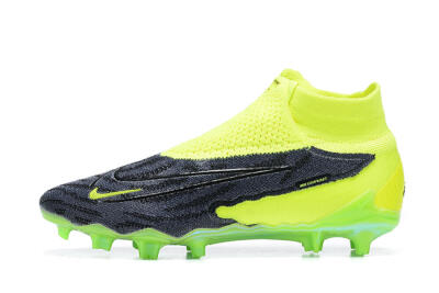 Men's Nike Phantom GX Elite DF FG Firm Ground High-Tops Football Boots - Black/Green