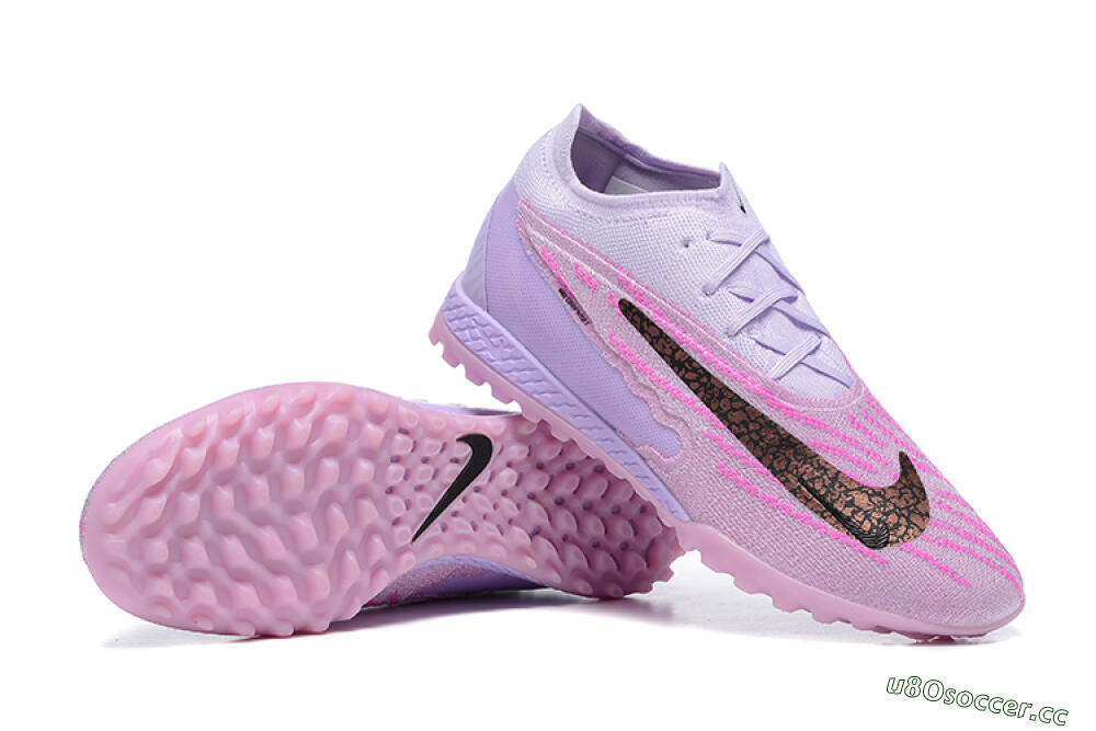 Men's Nike Phantom GX Elite TF Artificial Turf Low-Tops Football Shoes - Purple/Pink/Black 4