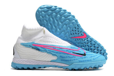 Unisex Nike Phantom GX Elite DF TF Artificial Turf High-Tops Football Shoes - Blue/Pink/White