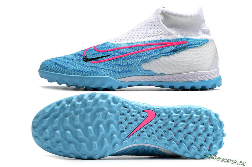 Unisex Nike Phantom GX Elite DF TF Artificial Turf High-Tops Football Shoes - Blue/Pink/White 1