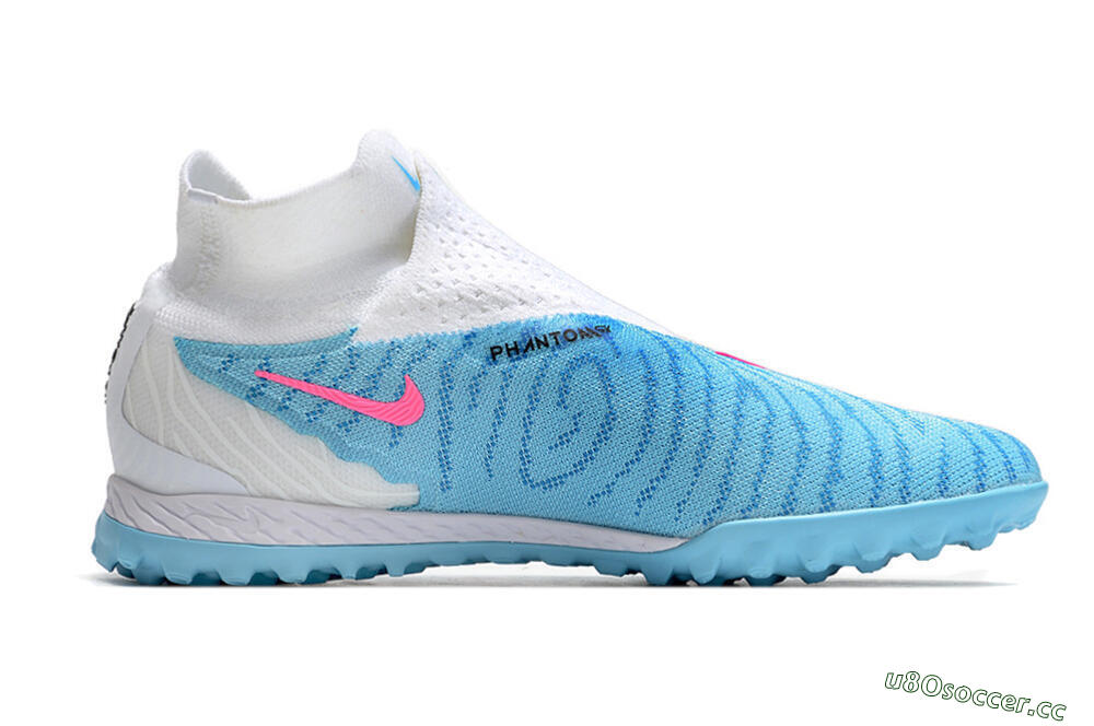 Unisex Nike Phantom GX Elite DF TF Artificial Turf High-Tops Football Shoes - Blue/Pink/White 7