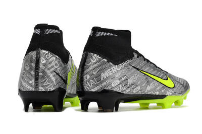 Unisex Nike Air Zoom Mercurial Superfly 9 Elite FG Firm Ground High-Tops Football Boots - Silver/Green/Black