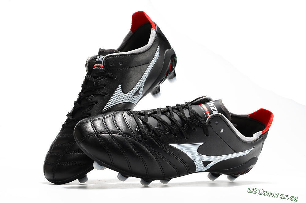 Men's Mizuno Morelia Neo 3 Pro FG Firm Ground Low-Tops Football Boots - Black/White/Red 5
