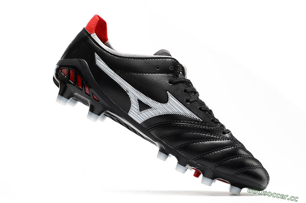 Men's Mizuno Morelia Neo 3 Pro FG Firm Ground Low-Tops Football Boots - Black/White/Red 6