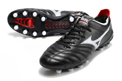 Men's Mizuno Morelia Neo 3 Pro FG Firm Ground Low-Tops Football Boots - Black/White/Red