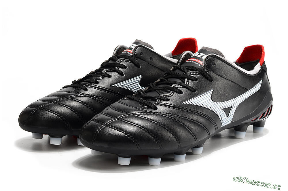 Men's Mizuno Morelia Neo 3 Pro FG Firm Ground Low-Tops Football Boots - Black/White/Red 9