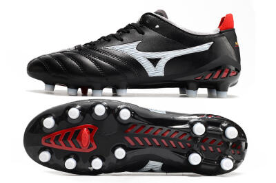 Men's Mizuno Morelia Neo 3 Pro FG Firm Ground Low-Tops Football Boots - Black/White/Red