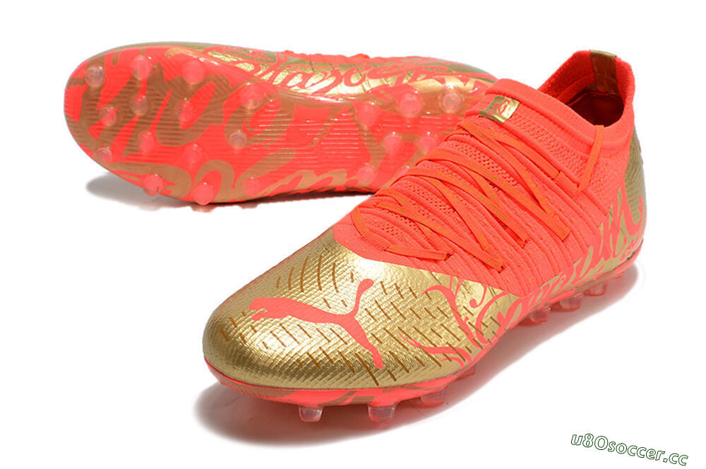 Men's Puma Future Z 1.3 Instinct MG Multi Ground Low-Tops Football Boots - Red/Gold 3