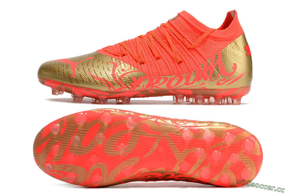 Men's Puma Future Z 1.3 Instinct MG Multi Ground Low-Tops Football Boots - Red/Gold 1
