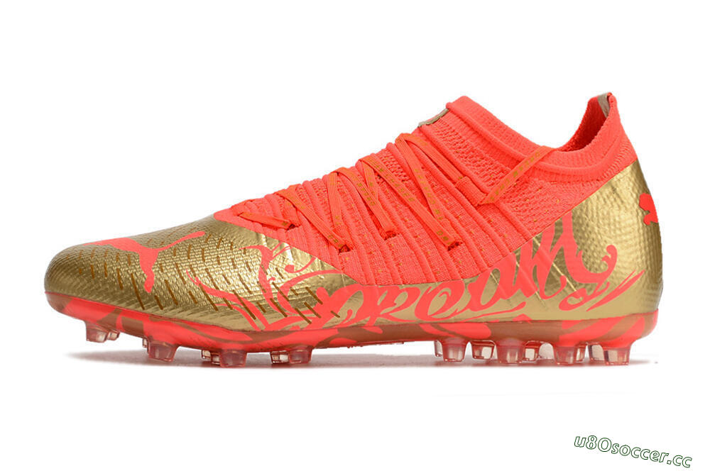 Men's Puma Future Z 1.3 Instinct MG Multi Ground Low-Tops Football Boots - Red/Gold 0