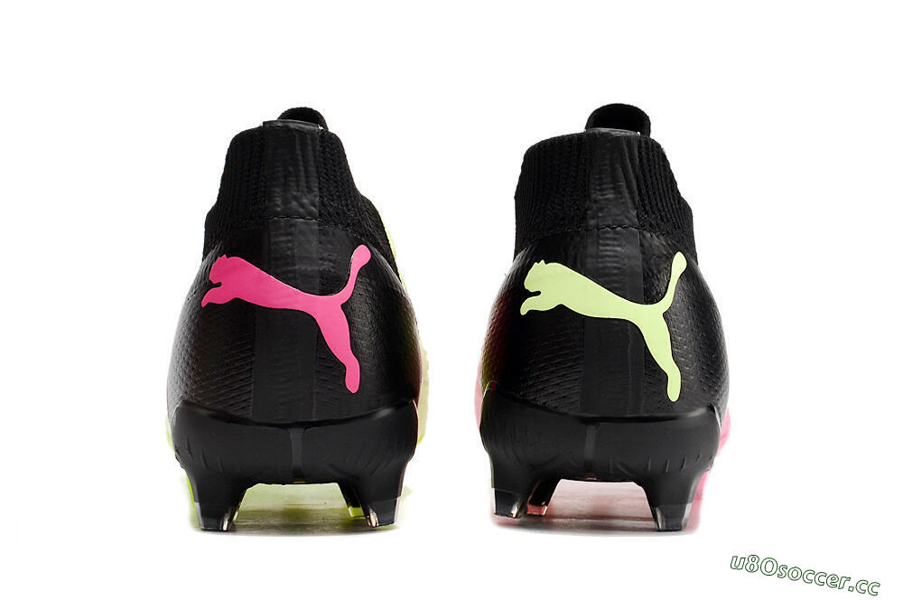 Men's Puma Ultra Ultimate FG Firm Ground Low-Tops Football Boots - Green/Pink/Black 5