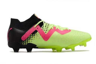 Men's Puma Ultra Ultimate FG Firm Ground Low-Tops Football Boots - Green/Pink/Black