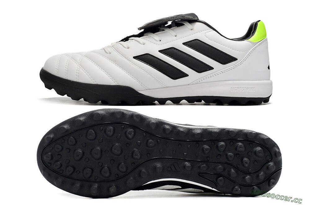 Men's Adidas Copa Gloro TF Artificial Turf Low-Tops Football Shoes - White/Black/Green 1
