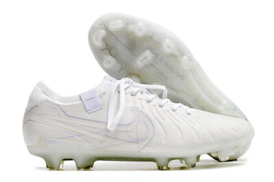 Men's Nike Tiempo Legend 10 Elite FG Firm Ground Low-Tops Football Boots - White/Purple