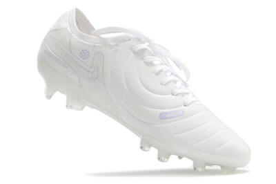 Men's Nike Tiempo Legend 10 Elite FG Firm Ground Low-Tops Football Boots - White/Purple