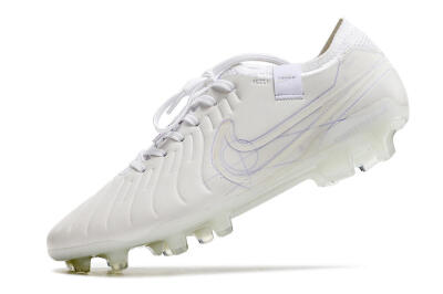 Men's Nike Tiempo Legend 10 Elite FG Firm Ground Low-Tops Football Boots - White/Purple