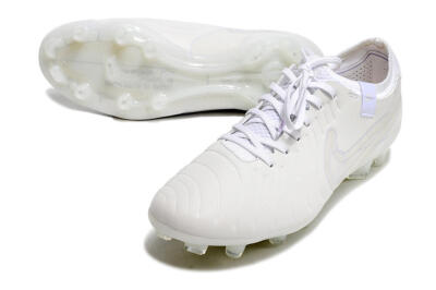Men's Nike Tiempo Legend 10 Elite FG Firm Ground Low-Tops Football Boots - White/Purple