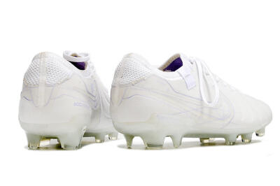 Men's Nike Tiempo Legend 10 Elite FG Firm Ground Low-Tops Football Boots - White/Purple