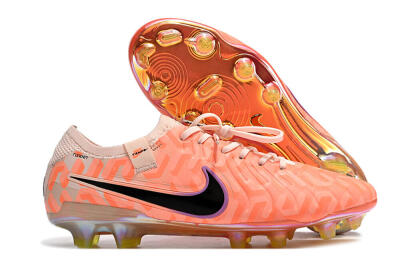 Men's Nike Tiempo Legend 10 Elite FG Firm Ground Low-Tops Football Boots - Pink/Black