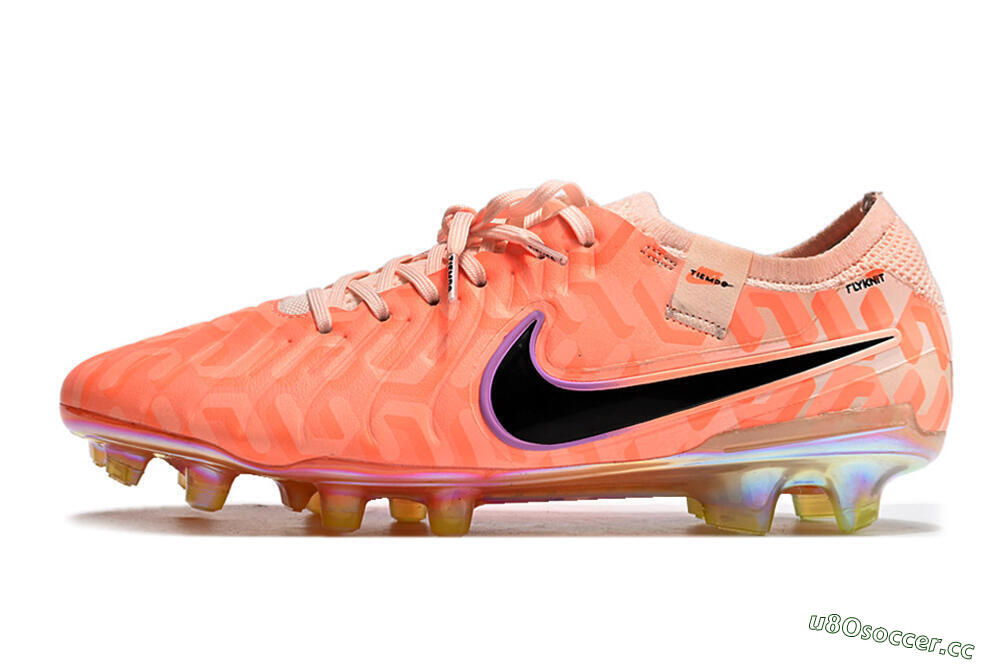 Men's Nike Tiempo Legend 10 Elite FG Firm Ground Low-Tops Football Boots - Pink/Black 0