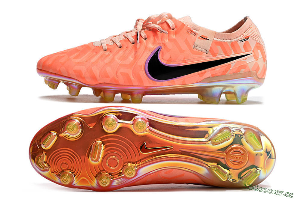 Men's Nike Tiempo Legend 10 Elite FG Firm Ground Low-Tops Football Boots - Pink/Black 1