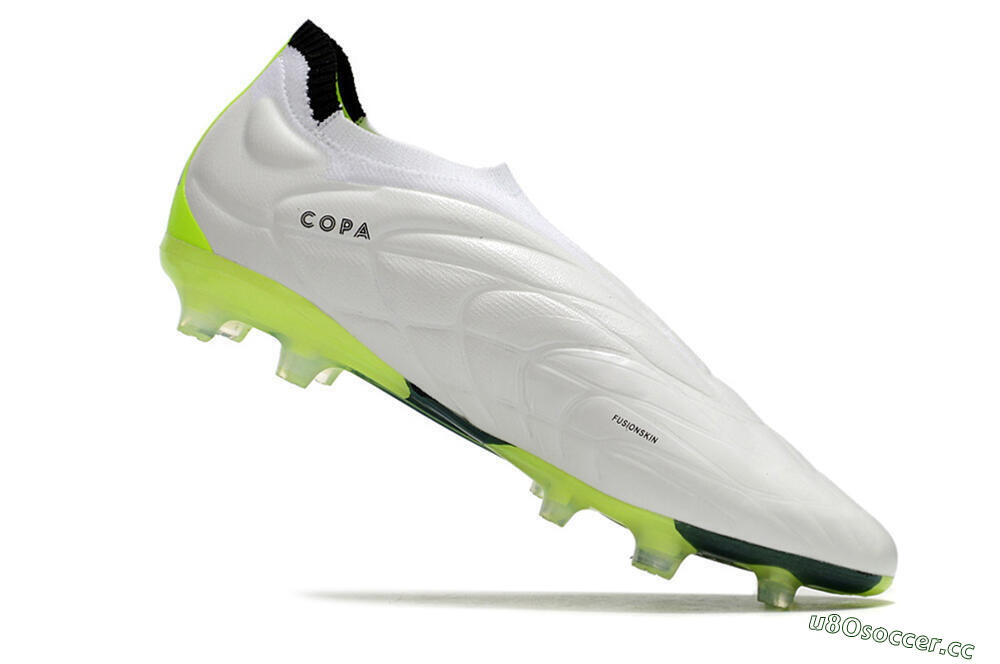 Men's Adidas Copa Pure+ FG Firm Ground Low-Tops Football Boots - White/Black/Green 4