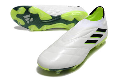 Men's Adidas Copa Pure+ FG Firm Ground Low-Tops Football Boots - White/Black/Green