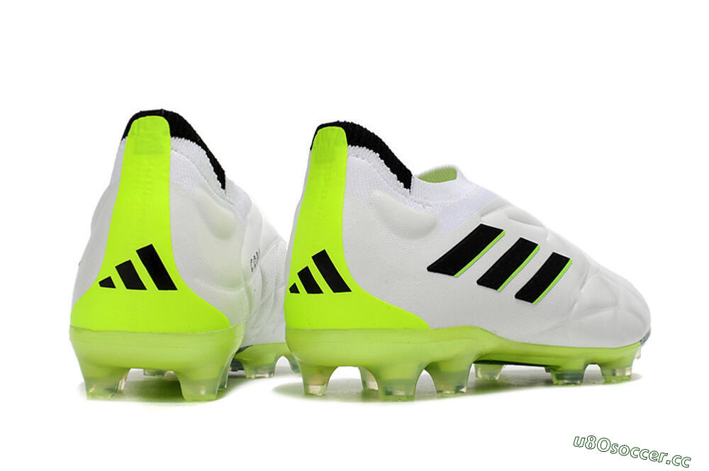 Men's Adidas Copa Pure+ FG Firm Ground Low-Tops Football Boots - White/Black/Green 6