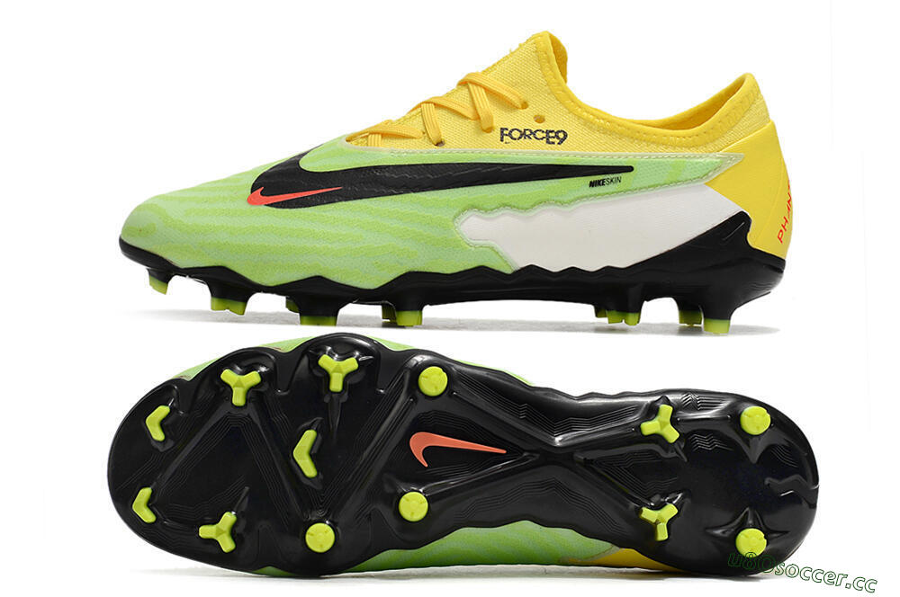 Men's Nike Phantom GX Academy FG Firm Ground Low-Tops Football Boots - Green/Black/White/Yellow 1