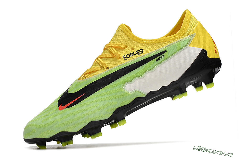 Men's Nike Phantom GX Academy FG Firm Ground Low-Tops Football Boots - Green/Black/White/Yellow 5