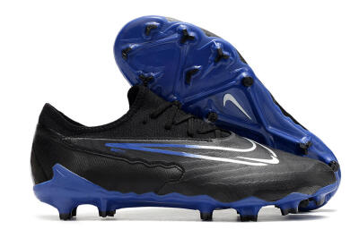 Men's Nike Phantom GX Academy FG Firm Ground Low-Tops Football Boots - Black/White/Blue
