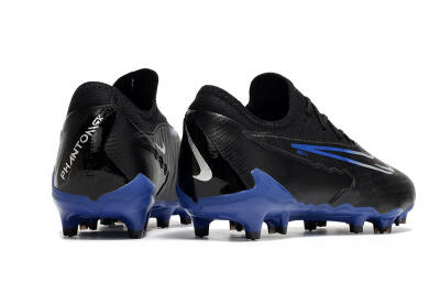 Men's Nike Phantom GX Academy FG Firm Ground Low-Tops Football Boots - Black/White/Blue