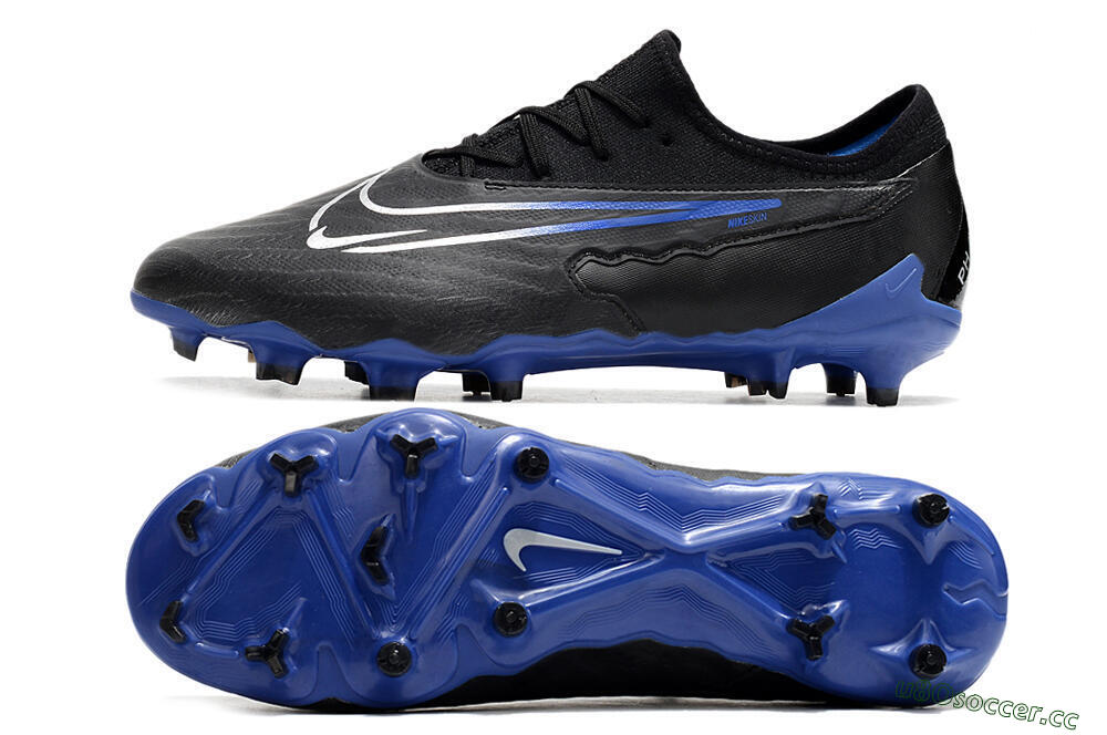 Men's Nike Phantom GX Academy FG Firm Ground Low-Tops Football Boots - Black/White/Blue 1